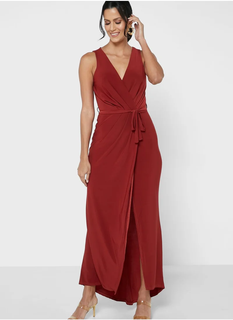 John Zack V-Neck Wrap Dress