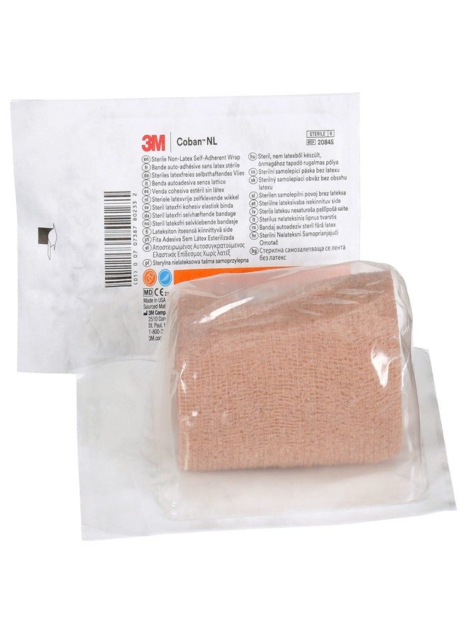Coban 3M™ Coban™ NL Sterile Non-Latex Self-Adherent Wrap with Hand Tear, Sterile, tan, 4 in x 5 yd, 18 rolls/case - Image 1