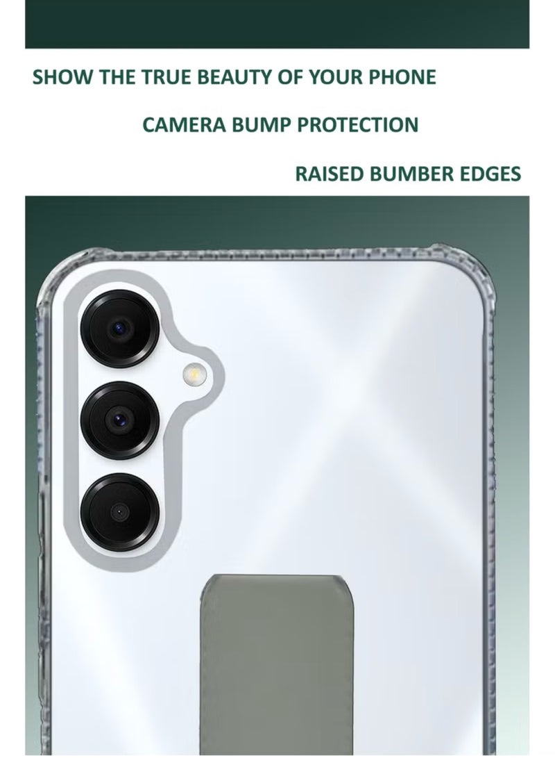 Case Cover For Samsung Galaxy A56 With Magnetic Hand Grip 3 in 1 Clear / Grey - Image 4
