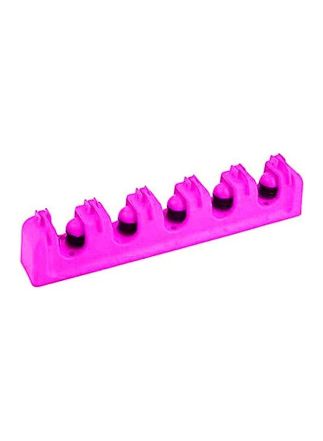 Brooms Holder And Cleaning Tools Organizer -5 Slots - Multi-Purpose Hooks Assorted Colours 