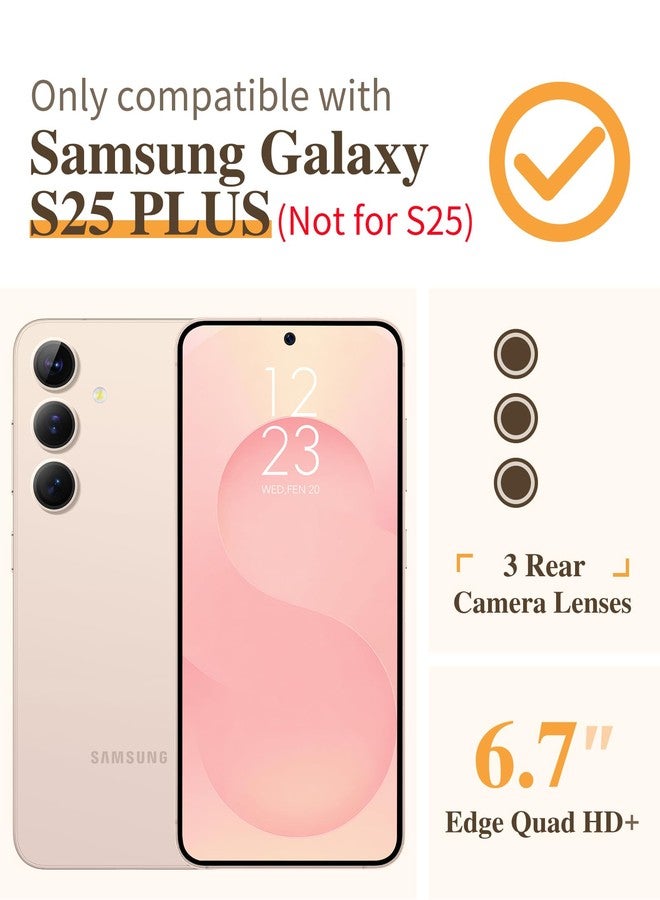 جراب GVIEWIN لهاتف Samsung Galaxy S25 Plus متوافق مع MagSafe، مع واقي شاشة وواقي عدسة الكاميرا، جراب هاتف نسائي شفاف مزهر صلب مقاوم للصدمات لهاتف S25 Plus مقاس 6.7 بوصة (Amathusiidae) - Image 2
