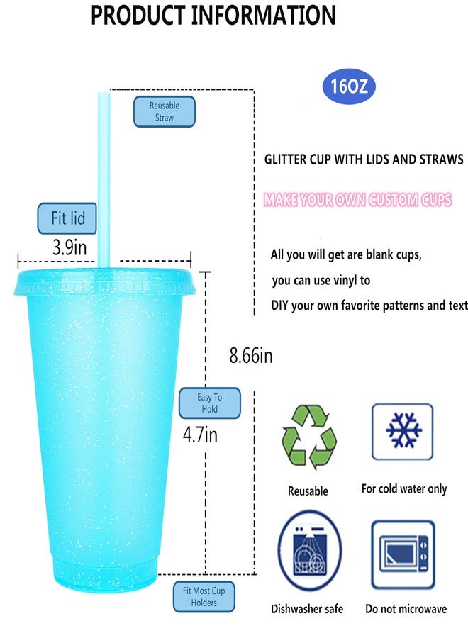 Suertestarry Tumbler with Straw and Lid,Water Bottle Iced Coffee Travel Mug Cup,Reusable Plastic Cups,Perfect for Parties,Birthdays,16oz-5 Pack - Image 2