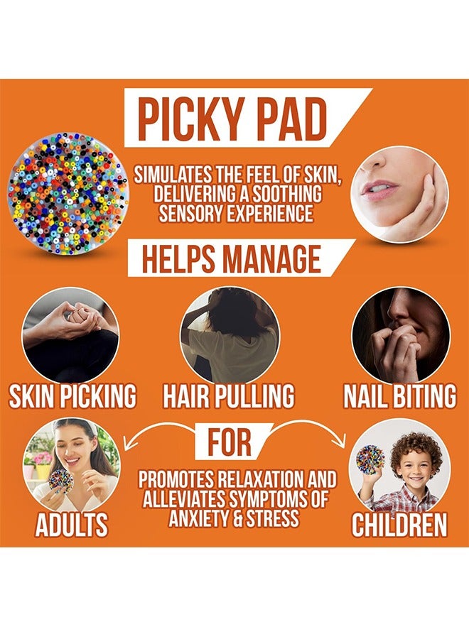 2Pcs Skin Picking Fidget Toys for Dermatillomania, Trichotillomania Fidget Toys - Picky Pad Fidget Reusable, Pick Pad, Picking Pad for Anxiety & ADHD in Adults & Children, 10 cm - Image 2