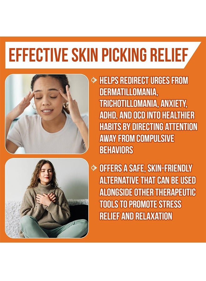 2Pcs Skin Picking Fidget Toys for Dermatillomania, Trichotillomania Fidget Toys - Picky Pad Fidget Reusable, Pick Pad, Picking Pad for Anxiety & ADHD in Adults & Children, 10 cm - Image 5