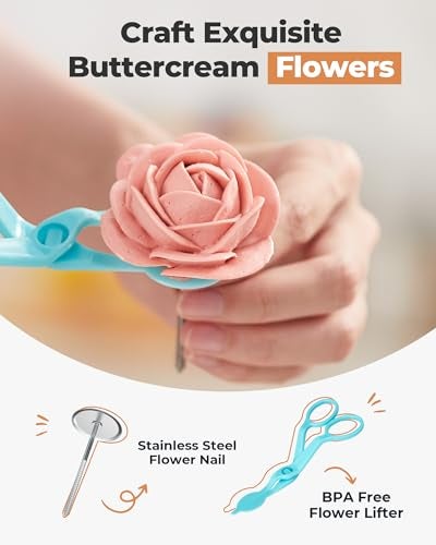 Kootek 140Pcs Icing Piping Bags and Tips Set, Frosting Piping Kit with 78 Numbered Icing Tips, 7 Russian Tip, 42 Pastry Bags 12 Inch, 5 Couplers, 4 Bag Ties for Cake Decorating, Cupcake, Baking - Image 5