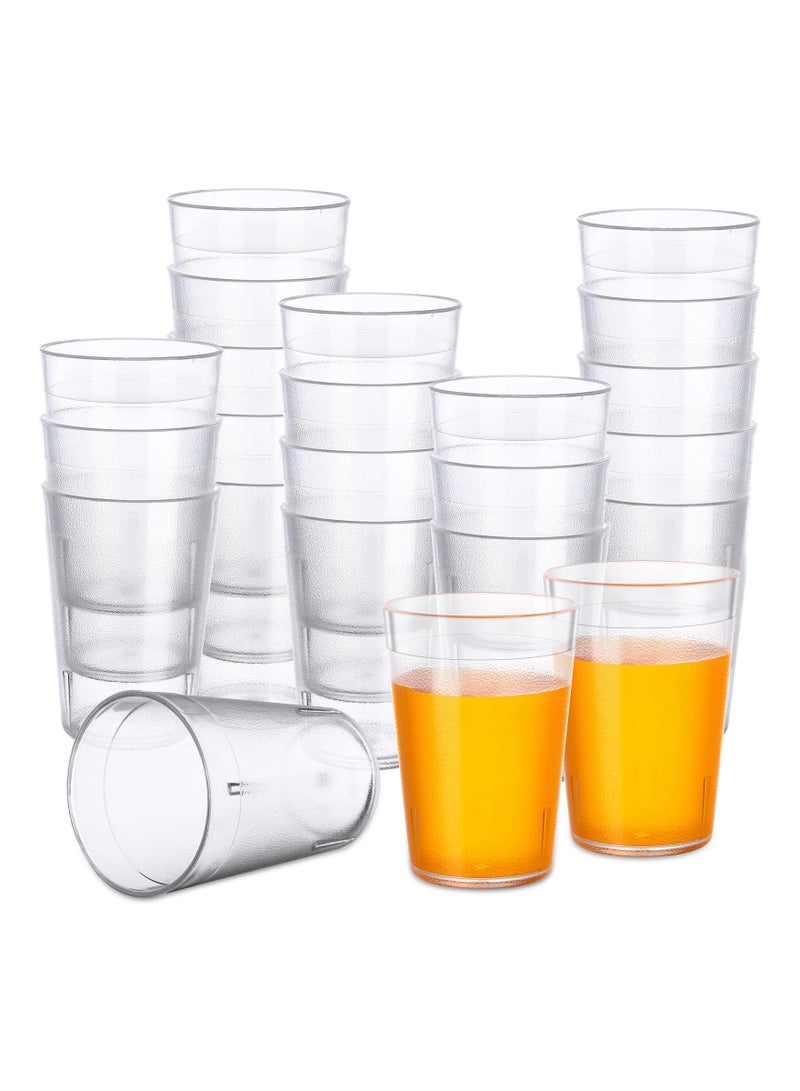 SOLARAE Clear 5 oz Stackable Frosted Plastic Tumblers - Reusable Drinking Glasses for Weddings, Parties, Restaurants, and Catering Supplies - 10 Pack of Durable Plastic Cups. - Image 1