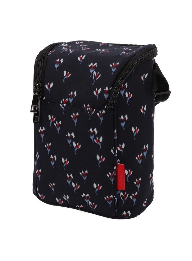 Garosa Garosa Breastmilk Bottle Thermal Bag Breastmilk Cooler Bag Bottle Storage Bag Insulation Tote Pouch Stylish Large Capacity for Nursing Mom Daycare Lunch(Floral Black) - Image 2