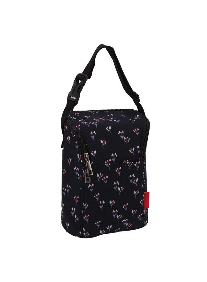 Garosa Garosa Breastmilk Bottle Thermal Bag Breastmilk Cooler Bag Bottle Storage Bag Insulation Tote Pouch Stylish Large Capacity for Nursing Mom Daycare Lunch(Floral Black) - Image 1