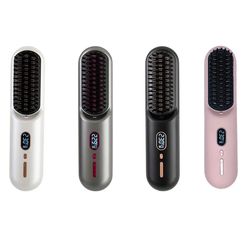 USB Rechargeable Cordless Hair Straightener Comb with Negative Ion & Tourmaline Ceramic, 10 Heat Settings - Image 5