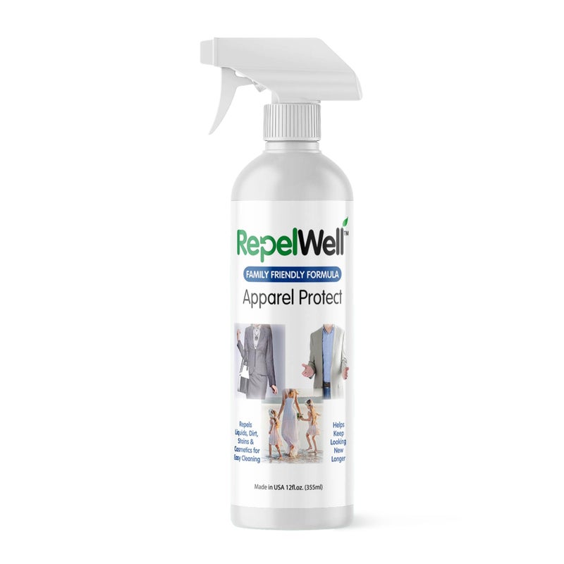 RepelWell Apparel Protect 12oz Stain Water Repellent Spray NonToxic EcoFriendly PetSafe Sprays for Clothing More