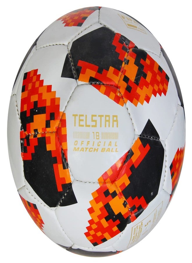 WIKIGO Football for Boys Size 5 | Telstar Orange Football with Air Pump | Sports Ball | Water Resistant | Football for Training & Match Practice Outdoor Soccer Ball | Size-5 - Image 2