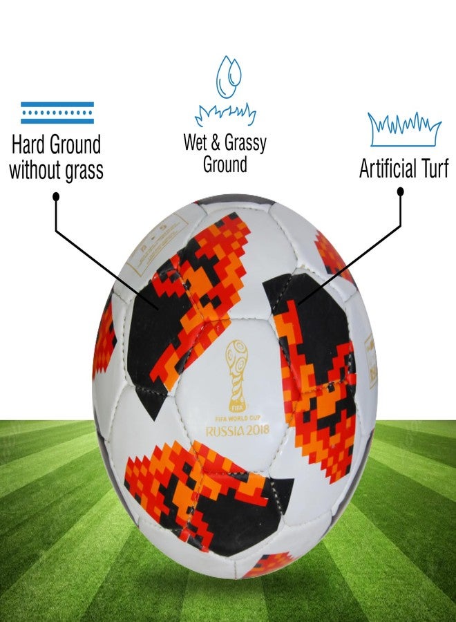 WIKIGO Football for Boys Size 5 | Telstar Orange Football with Air Pump | Sports Ball | Water Resistant | Football for Training & Match Practice Outdoor Soccer Ball | Size-5 - Image 3