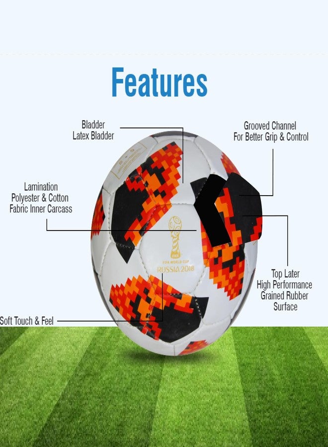 WIKIGO Football for Boys Size 5 | Telstar Orange Football with Air Pump | Sports Ball | Water Resistant | Football for Training & Match Practice Outdoor Soccer Ball | Size-5 - Image 5