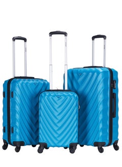 VIPTOUR 3-Piece ABS Hardside Trolley Luggage Set, Spinner Wheels with ...