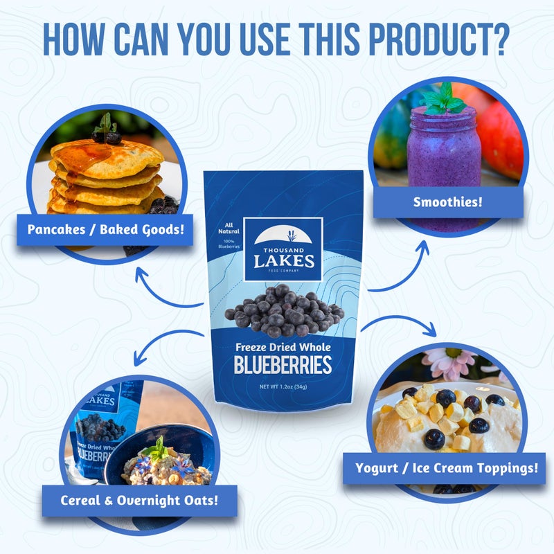Thousand Lakes فاكهة مجففة بالتجميد من ثاوزند ليكس - توت أزرق 3.5 أونصة | بدون سكر مضاف | 100% توت أزرق كامل - Image 3
