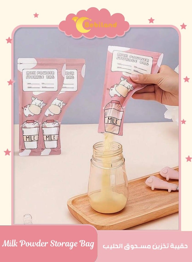 Bebiland 60 Pcs Milk Powder Storage Bags,Portable Baby Formula Storage Bag for Travel Holiday,Baby Disposable Milk Powder Pouches - Image 1