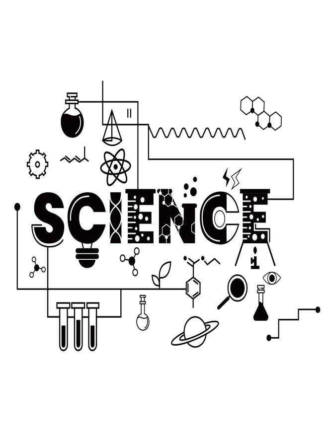 SUPERDANT Science Stickers Vinyl Wall Stickers Decal Experimental Tool Wall Art Decor for Bedroom Living Room Decorations School Laboratory Chemistry Teachers Children Room Classroom Decor - Image 1