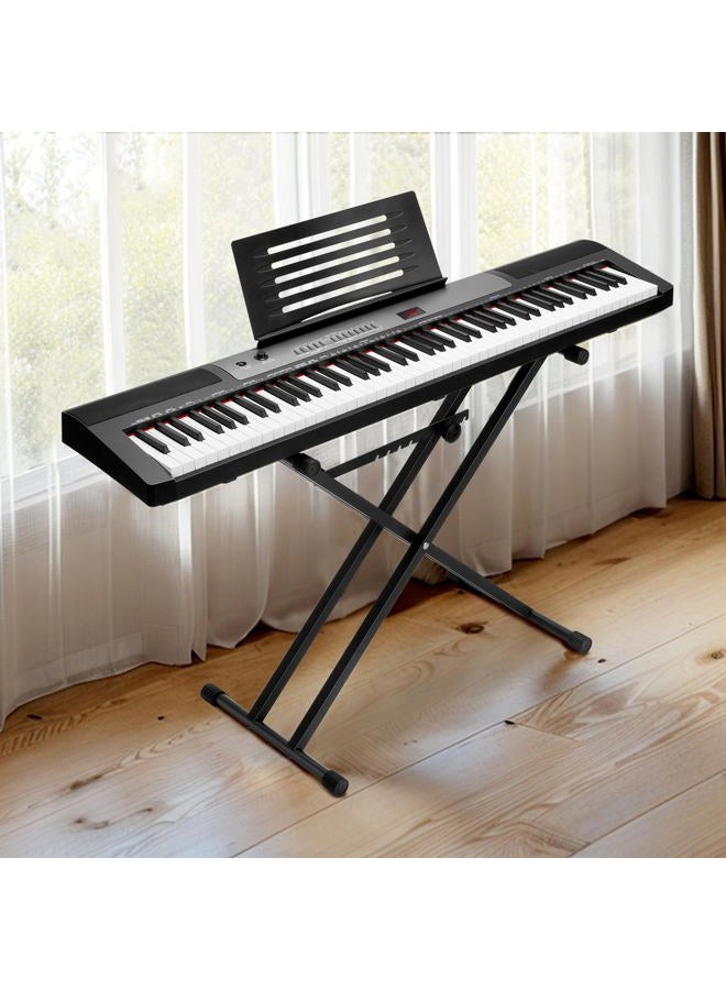 AODSK Double X Keyboard Stand - Adjustable Height 20.47-36.6 Inches, Adjustable Width 15.75-34.5 Inches, with Locking Straps, 132 lbs Load Capacity, Compatible with Keyboards From 61 to 88 Keys - Image 2