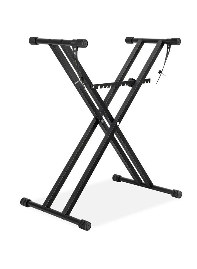AODSK Double X Keyboard Stand - Adjustable Height 20.47-36.6 Inches, Adjustable Width 15.75-34.5 Inches, with Locking Straps, 132 lbs Load Capacity, Compatible with Keyboards From 61 to 88 Keys - Image 1