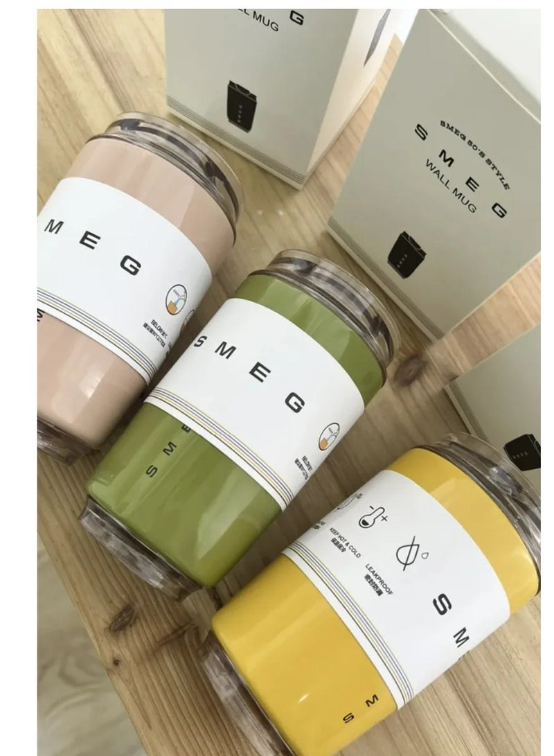 320ML Beverage Cup Travel Portable Car Drinking Cup Stainless Steel Vacuum Leak proof 320ML Coffee Thermos（Pink）