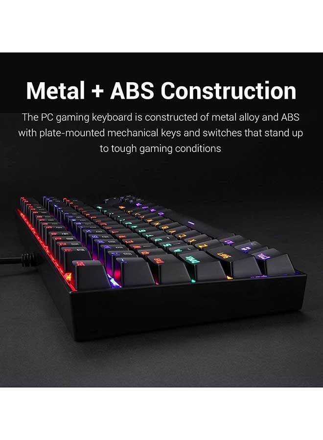 Redragon Kumara K552-RGB Arabic & English Tenkeyless Compact Mechanical Gaming Keyboard With Tactile Blue Switches - 88 Anti Ghosting Backlit Keys, 19 Lighting Modes - Image 4