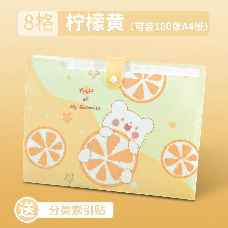 Cute Student Homework Paper Storage Bag Office Multi-Layer Thickened Cartoon Organ Bag A4 Folder Large Capacity - Image 1
