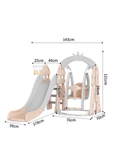 FULL JOY Princess 3*1 Slide With Swing + Basketball  - Image 2