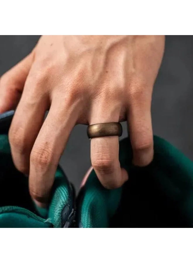 Beauenty Silicone Ring for Men Flat Top Angled Edge Two Layer Rubber Wedding Bands Silicone Rubber Wedding Rings Bands - Image 2