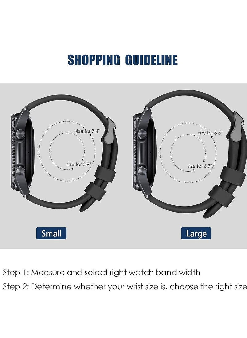 Captaintech Compatible with Samsung Galaxy Watch 3 Band 45mm/Galaxy Watch 46mm/Gear S3 Frontier, 22mm Quick Release Silicone Watch Bands for Women Men 3 Pack of Black/Dark Blue/Space Gray Large - Image 2