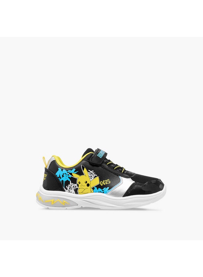 Pokemon Boys Printed Light-Up Sneakers with Hook and Loop Closure - Image 3