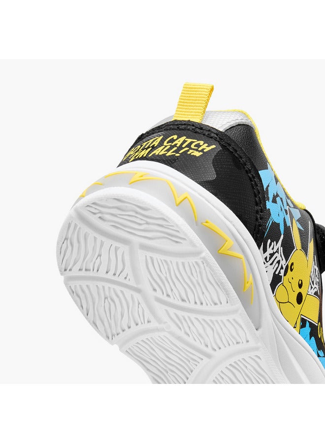 Pokemon Boys Printed Light-Up Sneakers with Hook and Loop Closure - Image 5