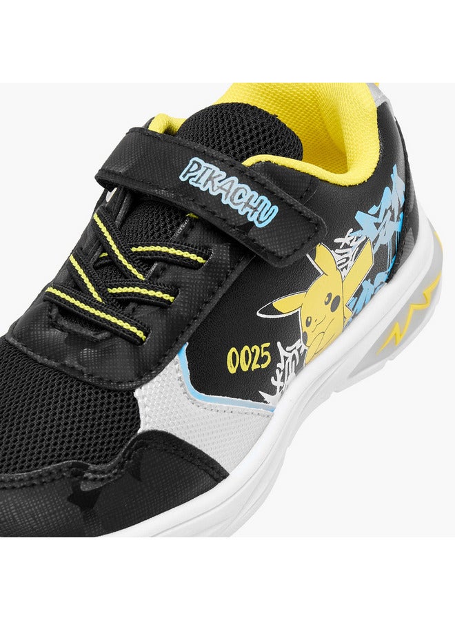 Pokemon Boys Printed Light-Up Sneakers with Hook and Loop Closure - Image 4