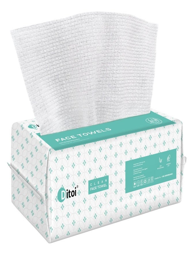 Ditoi Disposable Face Towels,Ultra Soft &Thick Face Dry Wipes for Makeup Removal,Viscose Fiber Facial Coths for Women Daily Cleansing, Skincare,60 Count - Image 1