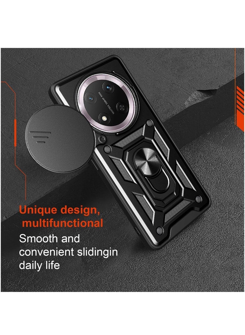 Phone Cover for Honor X9c 5G with Slide Camera Cover Drop Protective Phone Case with Magnetic Car Mount Holder - Image 3