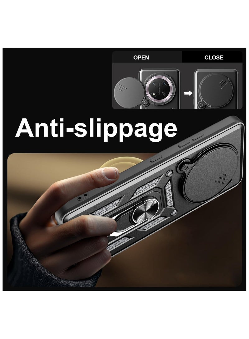 Phone Cover for Honor X9c 5G with Slide Camera Cover Drop Protective Phone Case with Magnetic Car Mount Holder - Image 5