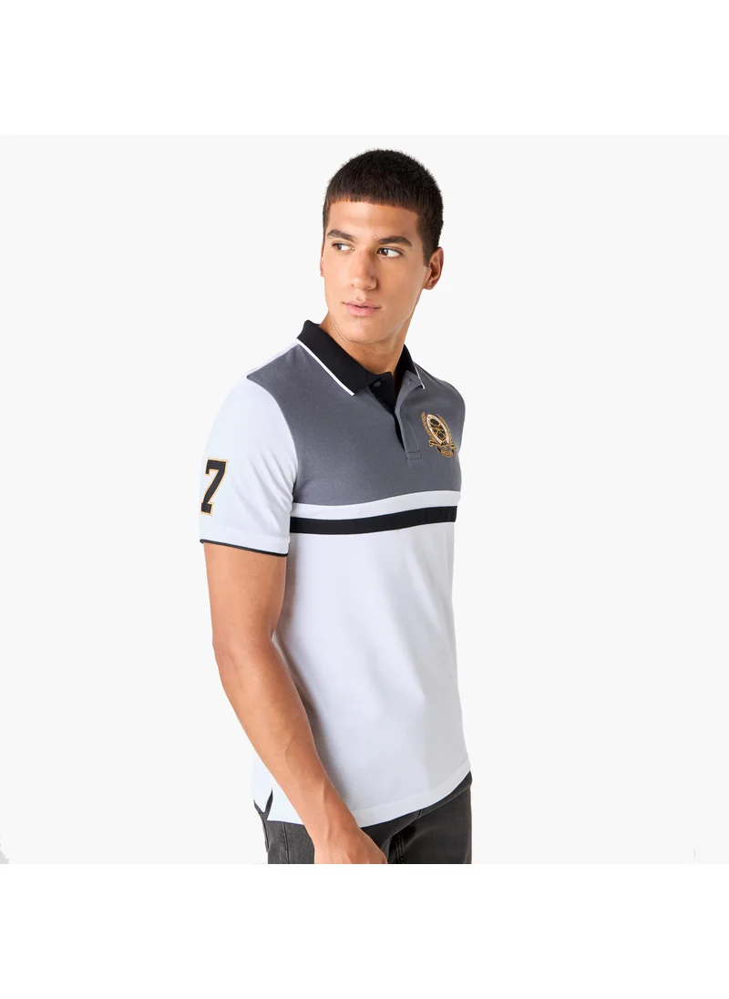 فاف Embroidered Colourblock Polo T-shirt
