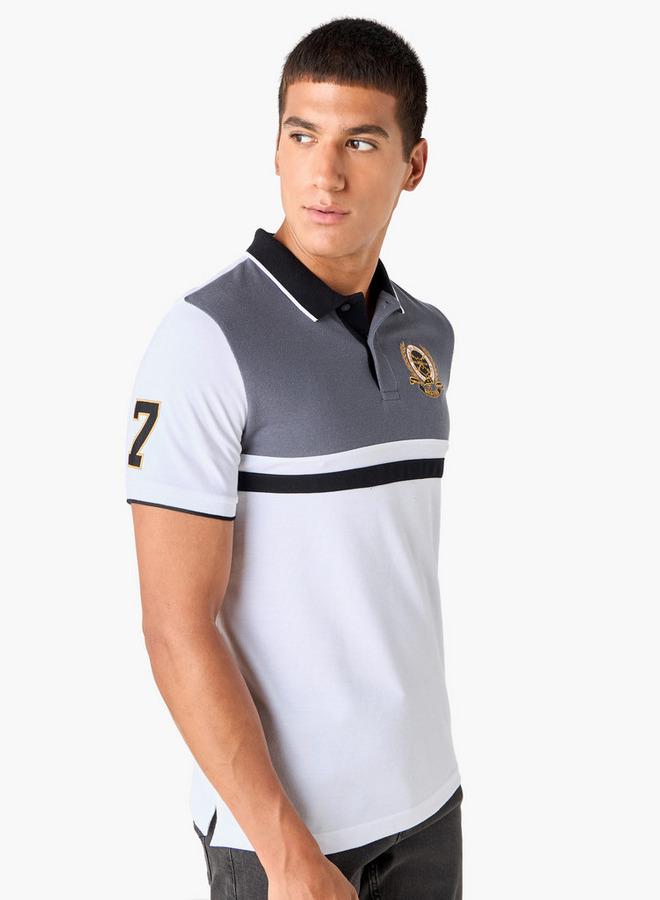 Splash FAV Embroidered Colourblock Polo T-shirt - Image 1