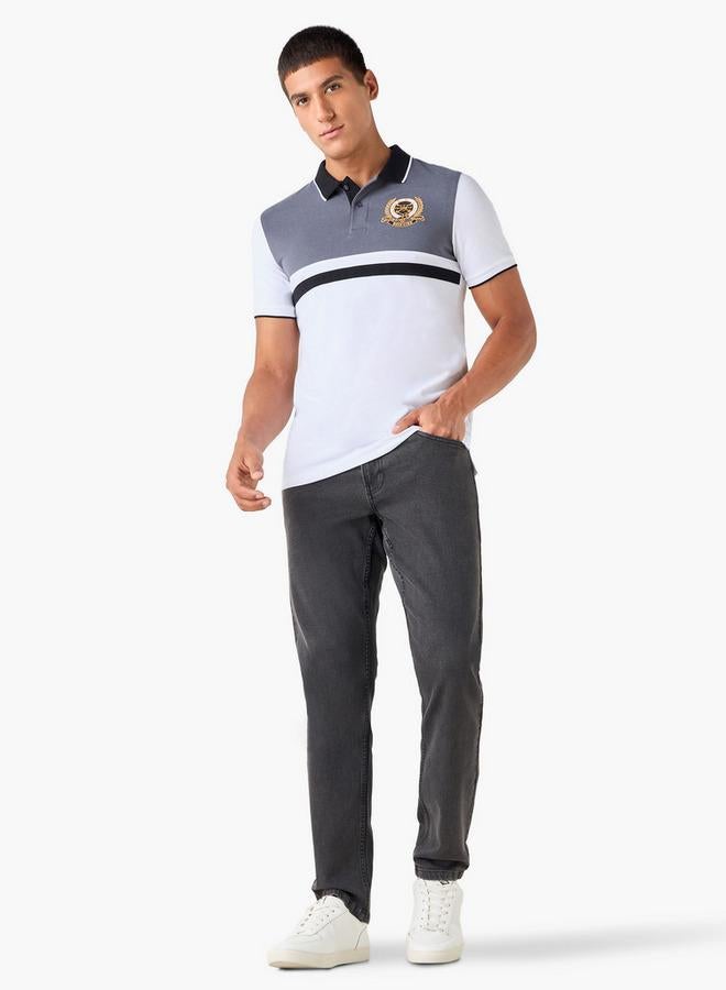 Splash FAV Embroidered Colourblock Polo T-shirt - Image 2