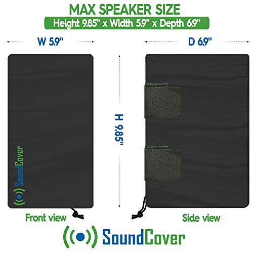 SoundCover The Original Light Outdoor Speaker Covers for CBracket Mounted Speakers Premium 210T Polyester with Silver UV Protective Coating WaterResistant AllWeather Protection Small Size Set of 2 - Image 3