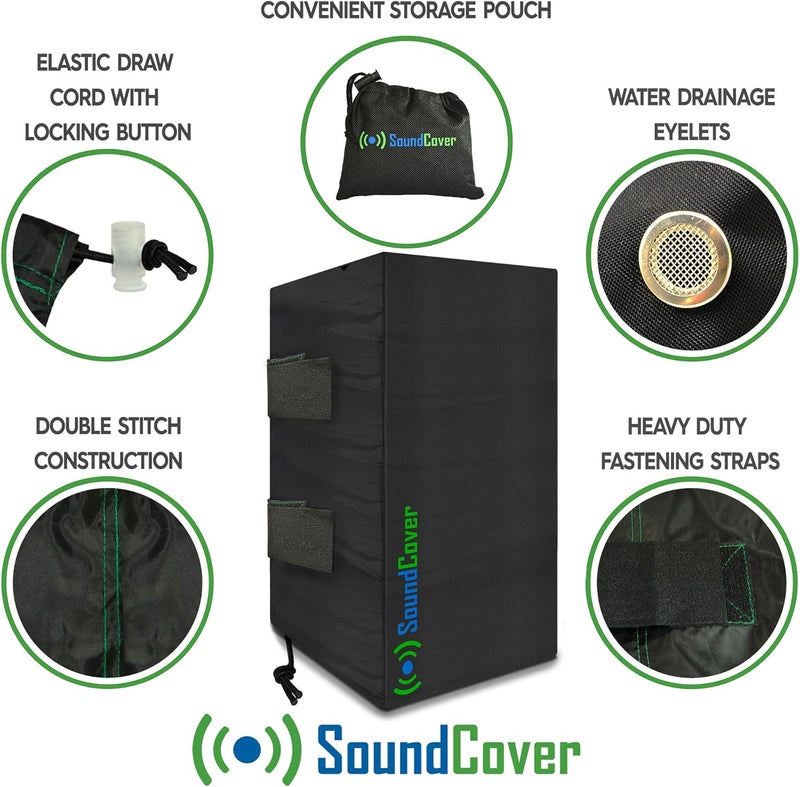 SoundCover Two Small Outdoor Speaker Covers for C-Bracket Mounted Speakers - Fits Yamaha NS-AW194, Klipsch AW-400, Polk Atrium 4 - Image 3