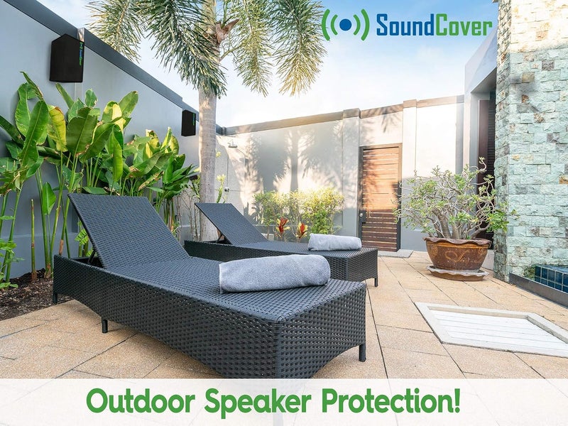 SoundCover Two Small Outdoor Speaker Covers for C-Bracket Mounted Speakers - Fits Yamaha NS-AW194, Klipsch AW-400, Polk Atrium 4 - Image 5