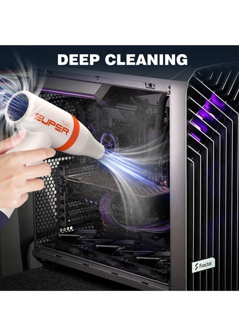 SOLARAE Compressed Air Duster, 100000RPM Mini Electric Air Duster, Multifunctional Portable Jet Dry Blower for Keyboard Cleaner/Computer/Car/Outdoors/BBQ/Camping/Barbershop, Cordless Jet Blower - Image 3