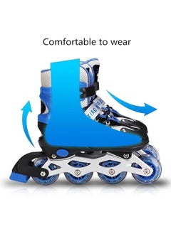 Generic Adjustable Roller Skate Shoes Led Light Single Row 4-Wheels Size 35-38  - Image 2