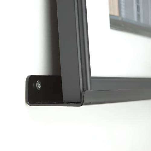 Spillbox Metal Photo Frame Stand for Wall Mount | Floating Shelf | Display for Photos, Artwork | Modern Picture Ledge | Home, Kitchen, Living Room & Office Wall Decoration Shelf- Set of 3 (Black) - Image 3