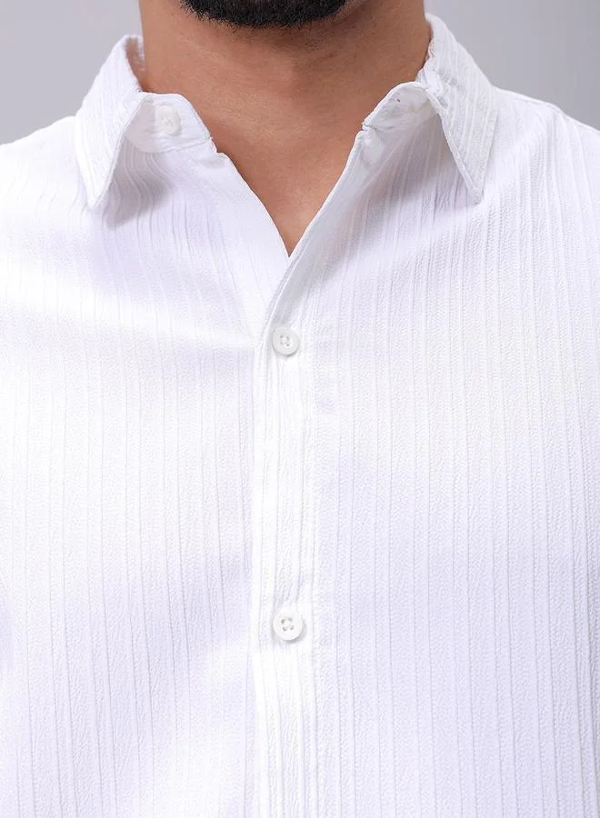The Indian Garage Co White Men White Relaxed Fit Solid Shirt for Men | Best Price UAE