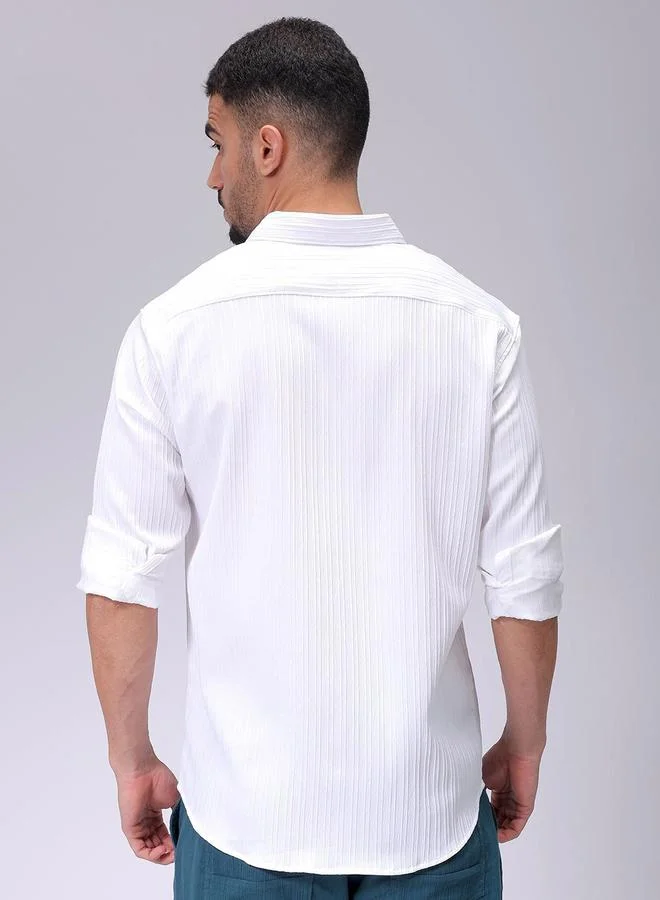 The Indian Garage Co White Men White Relaxed Fit Solid Shirt for Men | Best Price UAE