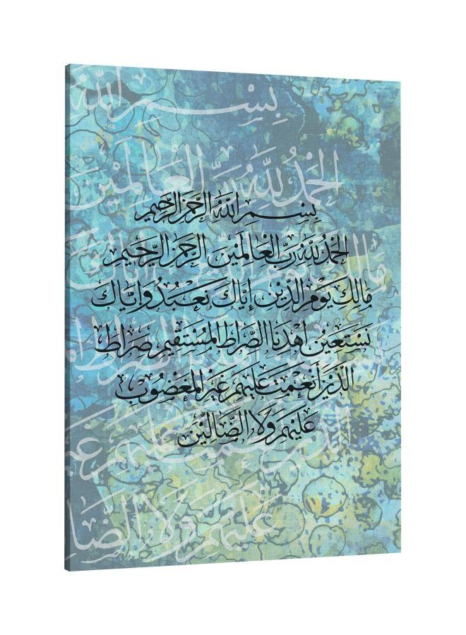 RKN لوحة فنية جدارية مطبوعة مزخرفة على قماش باللون الأزرق/الأسود/الأصفر 60 × 80 سنتيمتر - Image 2