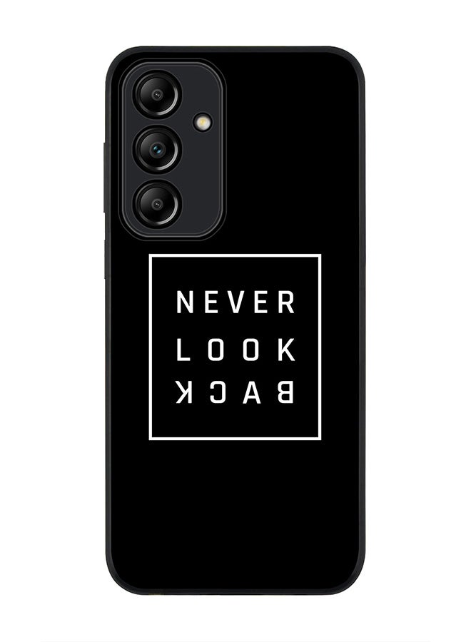 Stylizedd Rugged Black Edge Case for Samsung Galaxy A55, Slim fit Soft Case Flexible Rubber Edges Anti Drop TPU Gel Thin Cover -  Never look back  - Image 1