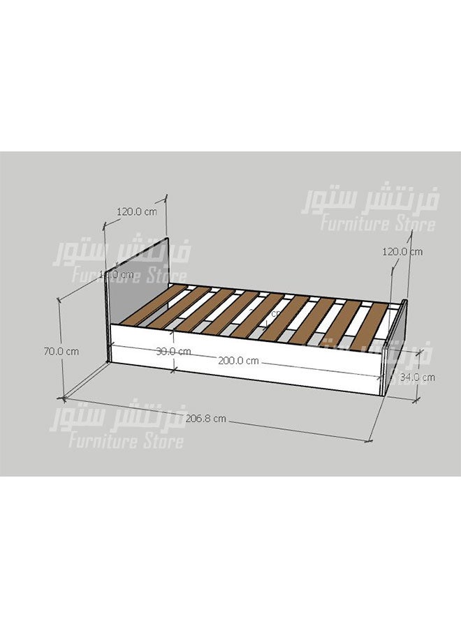 Furniture Store Modern bed - width 120 cm, length 200 cm, from Furniture Store.  - Image 2