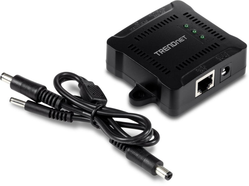 TRENDnet Gigabit PoE Splitter, TPE-104GS, 802.3af, NDAA Compliant, Power a Non-PoE Device up to 100m (328 ft), 5/9/12V DC Power Output, 5 to 5/3.5mm Jumper Cables Included, Black - Image 3